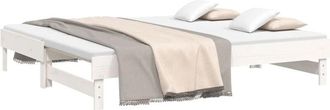 vidaXL Vidaxl - Sofá cama extraíble madera maciza de pino blanco 2x(75x190) cm