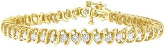 House of Brilliance 14K Yellow Gold 3.00 cttw Diamond Spiral Link Bracelet at Nordstrom