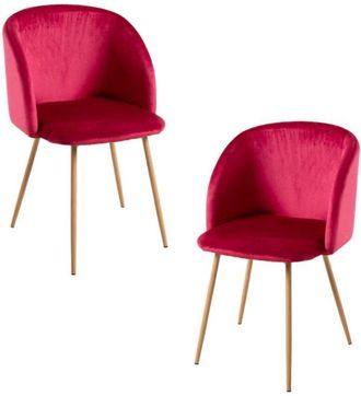 Regalos Miguel Packs Sillas Comedor - Pack 2 Sillas Velt Terciopelo - Rojo