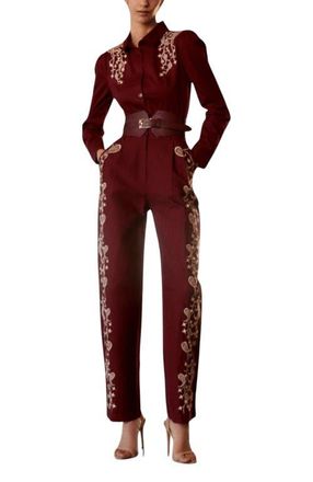 The IQ Collection Bare Jumpsuit in Burgundy at Nordstrom, Size Small