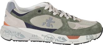 Premiata Gray And White Mase Iconic Side Design Leather Sneakers