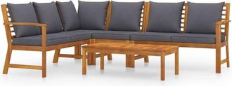 vidaXL Juego De Muebles Jard&iacute;n 5 Pzas Con Cojines Madera Maciza Acacia Vidaxl