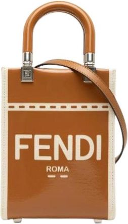Fendi Pre-owned Mini Sunshine Shopper - Dames - Vintage Shopper - Bruin - ONE Size - Leer - Vintage