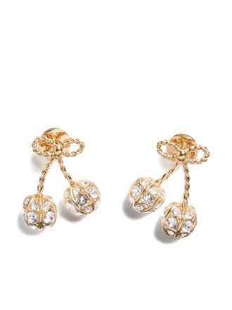 Valentino Garavani Cherryfic crystal-embellished earrings - women - Gold Plated Brass/Swarovski Crystal - One Size