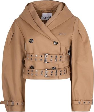 Ganni Mujer, Chaquetas, Marr&oacute;n, Talla: S