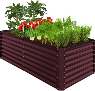Best Choice Products 6x3x2ft Outdoor Metal Raised Garden Bed, Planter Box for Vegetables, Flowers, Herbs