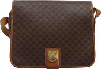 Celine Macadam Brown Canvas Shoulder Bag (Pre-Owned)