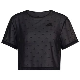 adidas Primelift Essentials Workout Boxy Mesh Funktionsshirt f&uuml;r Damen | schwarz/grau