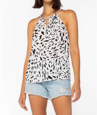 Velvet Heart Rome Top In White/black Stroke