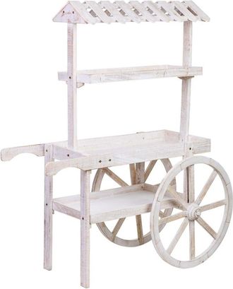 Wanderlust Deco Carro expositor-estantería de madera 107x46x143h cm