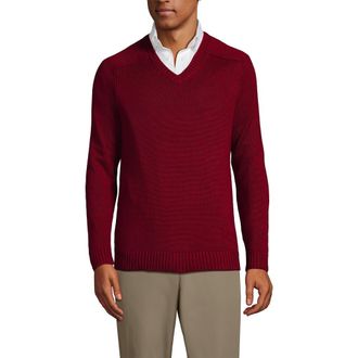 Lands End School Uniform Young Cotton Modal V-neck Sweater in Garnet at Nordstrom, Size Small