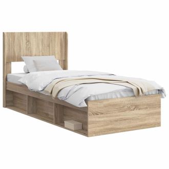 vidaXL Struttura Del Letto Con Stoccaggio E Testata Rovere Sonoma Vidaxl