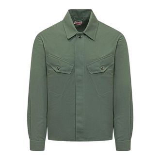 Kenzo Overshirt - Heren - Zomerjassen - Groen - L - Katoen - Jassen