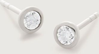 Monica Vinader Sterling Silver Diamond Essential Small Stud Earrings Diamond