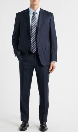 Canali Siena Regular Fit Navy Super 130s Wool Suit at Nordstrom, Size 40 Us