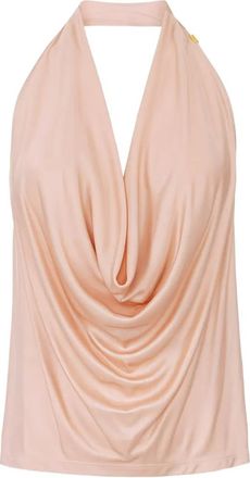 Elisabetta Franchi halter-neck drape top - Neutrals