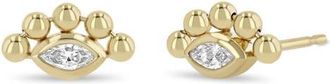 Zoë Chicco Marquise Diamond Stud Earrings in 14K Yellow Gold at Nordstrom