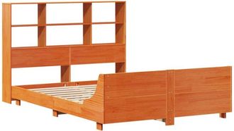vidaXL Vidaxl - Estructura De Cama Sin Colch&oacute;n Madera Maciza Marr&oacute;n 135x190 Cm