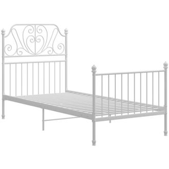 vidaXL Bed Frame without Mattress White Metal 100x200 cm Vidaxl