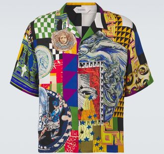 Versace Camicia da bowling Medusa in twill di seta