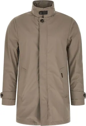 Moorer Grey Solid Mandarin Collar Jacket
