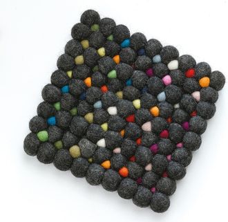 cilio Fair Trade Virgin Sheep Wool Trivet, Handcrafted in Nepal, 8-Inch Square in Charcoal at Nordstrom