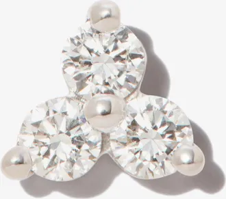 Maria Tash 18K White Gold Trinity Diamond Earring - Womens - Diamond/18kt White Gold