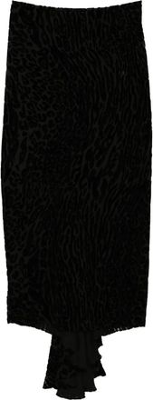 Tom Ford Gonna leopardata in velluto - Nero