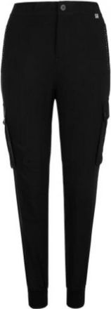 Twinset Cargo broek met geribbelde manchetten - Dames - Slim Fit Broeken - Zwart - M - Broeken