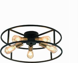 Trade Shop Trade Shop Traesio - Trade Shop - Plafoniera Lampadario Da Soffitto Circolare Stile Industriale Lampada 5xe27 C71-5