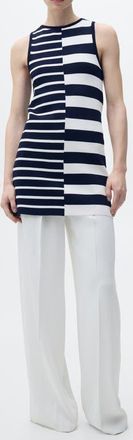 Mango Mixed Stripe Sweater Dress in Dark Navy at Nordstrom, Size 4