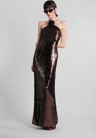 Magda Butrym Sukienka 22 Long Dress In Brown Polyester