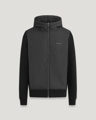 Belstaff Alloy Zip Through Hoodie Mens Cotton Fleece Black Size 2XL