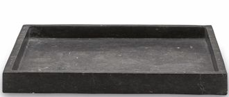 Aquanova Quadratisches Design Bad-Tablett Hammam 30 x 30 cm aus Marmor, Dunkelgrau