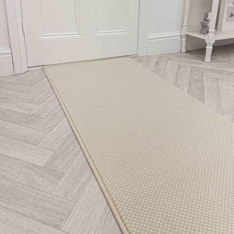 Runrug Hallway Carpet Runner Rug - Soft & Comfy, 9mm - Hazy in Beige | Size: 60 cm x 420 cm