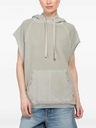 Freecity Artist Wanted hooded short-sleeves hoodie - women - Cotton/Modal - S - Grey