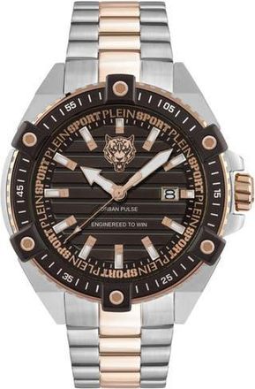 Plein Sport Urban Pulse Two Tone Stainless Steel Bracelet Watch, 47mm at Nordstrom Rack