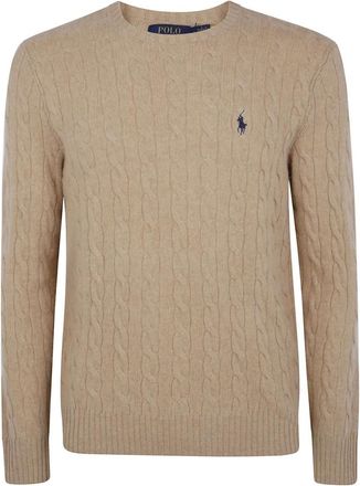 Polo Ralph Lauren Truien & Vesten, Heren, Bruin, M, Wol, Long Sleeve Pullover