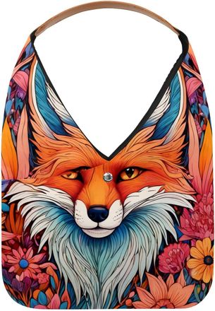 Generic Color Drawing Fox Reusable Lightweight Grocery Bags - Foldable Into Compact Pouch, Washable & Sturdy, Multipurpose for Shopping and Travel