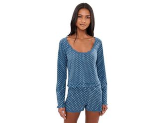 Free People Spring Break Sleep Set Printed Womens Sets Dot Print : XS, Cotton/Elastane/Polyester