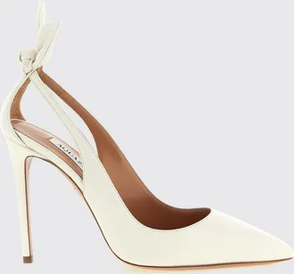 Aquazzura D&eacute;collet&eacute; Bow Tie in nappa con tacco alto e nodo posteriore