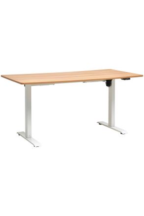 Livetastic Schreibtisch, Wei&szlig;, Eichefarben, Metall, Holzwerkstoff, rechteckig, eckig, 160x73-123x80 cm, h&ouml;henverstellbar, B&uuml;rom&ouml;bel, Schreibtische, H&ouml;henverstell