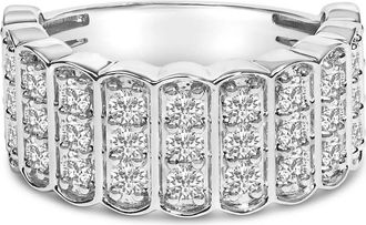 House of Brilliance 925 Sterling Silver 1 1/2 Cttw Lab Grown Diamond 11 Row Band Ring (F-G Color, VS1-VS2 Clarity) - Ring Size 8