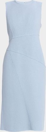 Lafayette 148 New York Fringe-Trim Cotton Dobby Midi Dress