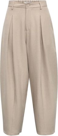 Sisters Point Gaki-Pa3 Wijde Broek - Dames - Broeken - Beige - Maat: L Poliester