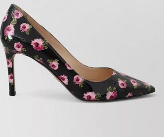 Prada leather floral-print stiletto pumps