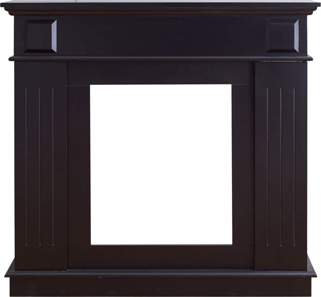 Mobili Rebecca dekorative Kaminumrandung, Schwarz Kaminkonsole, aus Holz, im Modernen Stil, für Wohnzimmer - Maße: 100 x 109 x 26 cm (HxLxB) - RE6368 ab 169,99 €