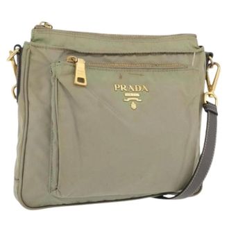 Prada Pre-owned Cross Body Bags, female, Beige, Size: ONE SIZE Pre-owned Vintage Nylon Cross Body Bag