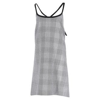 Maje geruite mini-jurk met gekruiste bandjes in grijs polyester