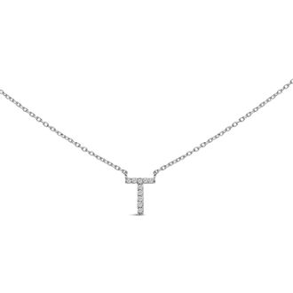 House of Brilliance 10K Gold Diamond Accent A-Z Block Initial Pendant Necklace